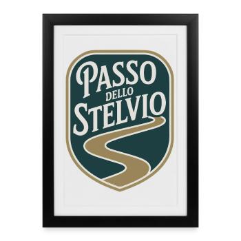 Passo dello Stelvio Cycling - Framed poster (27 × 37 cm) - black - Front