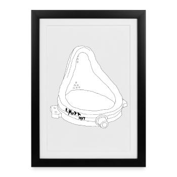 The Fountain by R. Mutt 1917 - Framed poster (27 × 37 cm) - black - Front