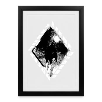 Mystical Black White Husky-Love-Faith-Hope - Framed poster (27 × 37 cm) - black - Front