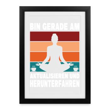 Je suis actuellement en train de mettre à jour et d’éteindre - Affiche encadrée (27 × 37 cm) - noir - Devant