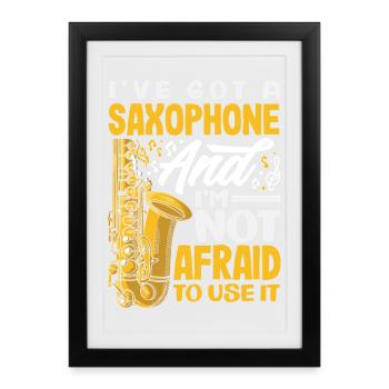Saxophone - Affiche encadrée (27 × 37 cm) - noir - Devant