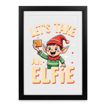 Let's take an elfie - Framed poster (27 × 37 cm) - black - Front
