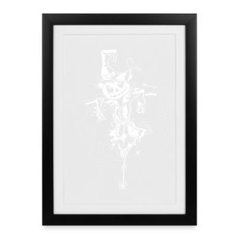 Creepy Scarecrow with Witch Hat and Crows - Framed poster (27 × 37 cm) - black - Front