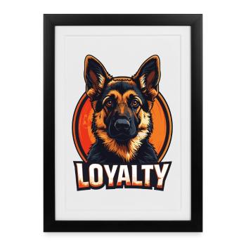 Loyauté – German Shepherd Design - Affiche encadrée (27 × 37 cm) - noir - Devant