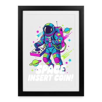 Space Insert Coin - Framed poster (27 × 37 cm) - black - Front
