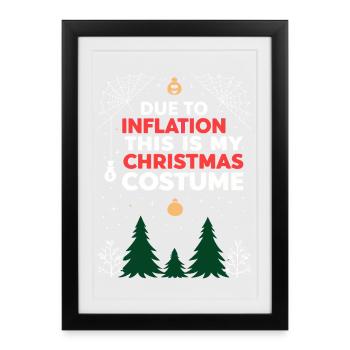 Costume Noël Inflation Ironique - Affiche encadrée (27 × 37 cm) - noir - Devant