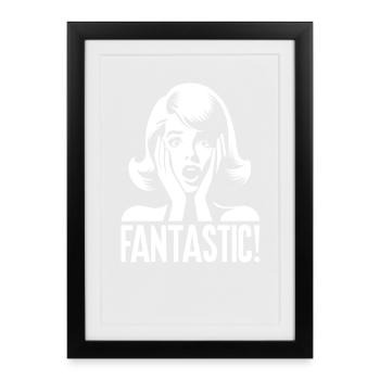 Retro Pop Art Surprise Fantastic - Framed poster (27 × 37 cm) - black - Front