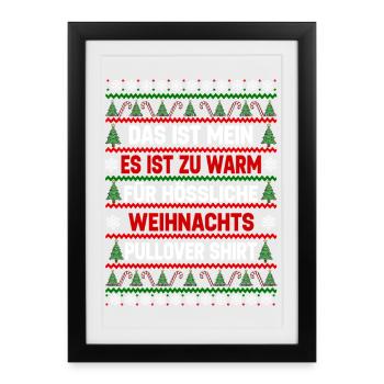 Trop chaud pour des pulls de Noël moches - Affiche encadrée (27 × 37 cm) - noir - Devant