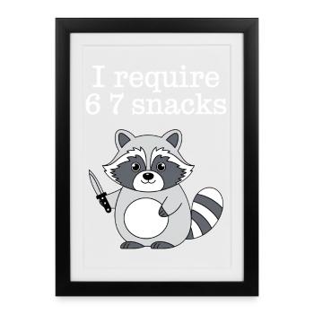 6-7 Refroidisseur de mèmes Internet 6 7 Raton laveur - Affiche encadrée (27 × 37 cm) - noir - Devant