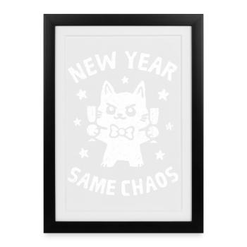 New Year Same Chaos - Framed poster (27 × 37 cm) - black - Front