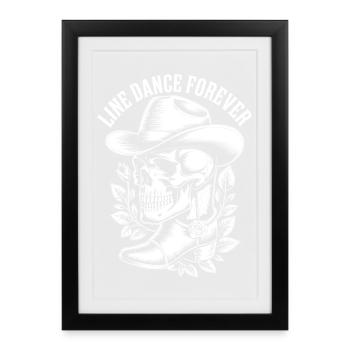 Crâne de danse en ligne pour toujours - Affiche encadrée (27 × 37 cm) - noir - Devant