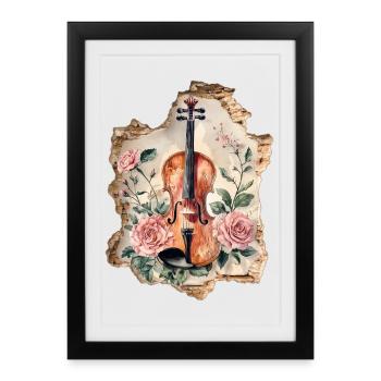 Violon Violon Vintage - Affiche encadrée (27 × 37 cm) - noir - Devant