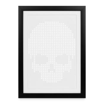 Geometric Skull Stitches Dotwork - Framed poster (27 × 37 cm) - black - Front