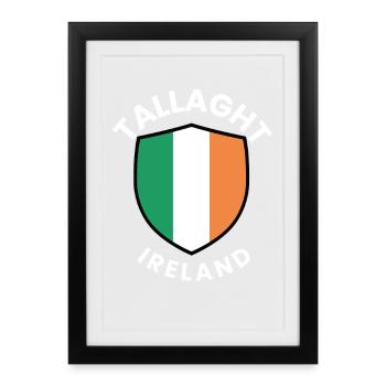 Bouclier de Tallaght Drapeau irlandais - Affiche encadrée (27 × 37 cm) - noir - Devant