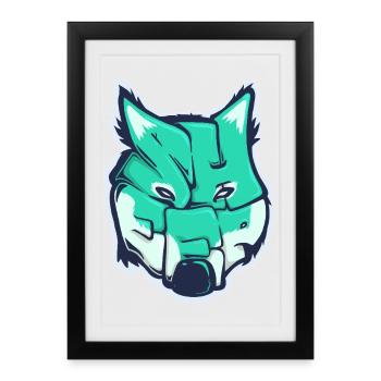 Wolf-Sheep, a drawn word - Framed poster (27 × 37 cm) - black - Front