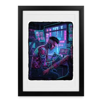Cyber Tattoo Culture - Framed poster (27 × 37 cm) - black - Front