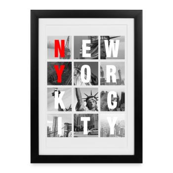 New York City Collage Grid - Framed poster (27 × 37 cm) - black - Front