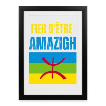 fier d'être Amazigh - Affiche encadrée (27 × 37 cm) - noir - Devant