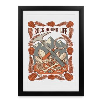 Rock Hound Life Geology Fossils - Framed poster (27 × 37 cm) - black - Front