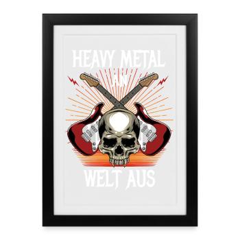 Heavy Metal on - Welt aus - Framed poster (27 × 37 cm) - black - Front