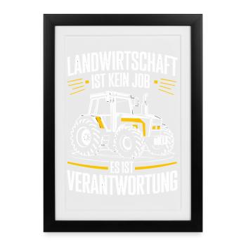 Farming is not a job, it's a responsibility - Framed poster (27 × 37 cm) - black - Front