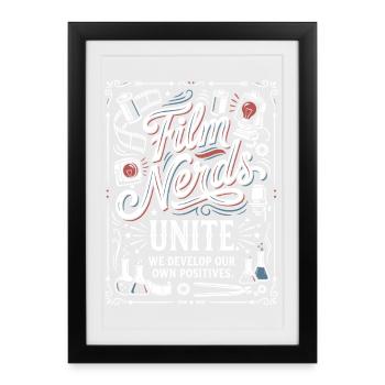 Film Nerds Unite Creative Cinema Lovers - Framed poster (27 × 37 cm) - black - Front