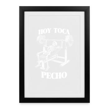 Hoy Toca Pecho Développé couché squelette - Affiche encadrée (27 × 37 cm) - noir - Devant