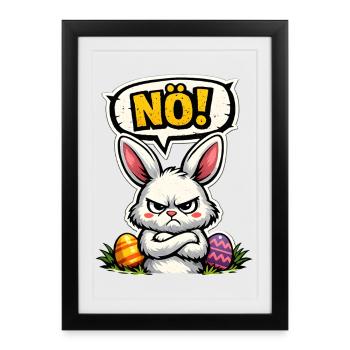 Lower Austrian Bunny Comic Easter Gift - Framed poster (27 × 37 cm) - black - Front
