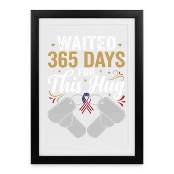 Army mom 365 days on this hug - Framed poster (27 × 37 cm) - black - Front