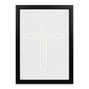 cross - Framed poster (27 × 37 cm) - black - Front