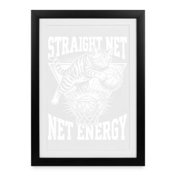 Straight bet energy cat - Framed poster (27 × 37 cm) - black - Front