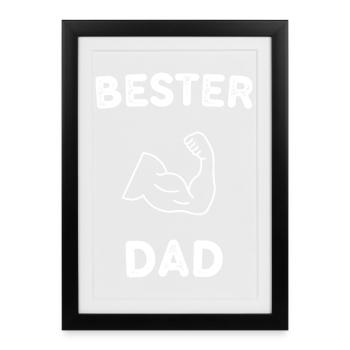 Meilleur Papa - Affiche encadrée (27 × 37 cm) - noir - Devant