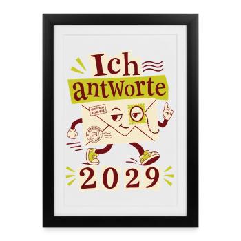 Ich antworte 2029 - Gerahmtes Poster (27 × 37 cm) - Schwarz - Vorne