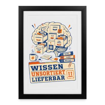 Knowledge available unsorted - Framed poster (27 × 37 cm) - black - Front