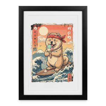 Chow Chow Kawaii - Gerahmtes Poster (27 × 37 cm) - Schwarz - Vorne