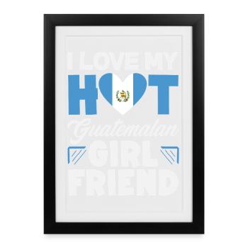 Guatemala Flag T-Shirt Pride & Home Chapín - Framed poster (27 × 37 cm) - black - Front