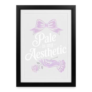 Pale Aesthetic Rose Bow - Framed poster (27 × 37 cm) - black - Front