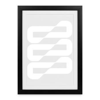 Flowwave Stripes Abstract - Framed poster (27 × 37 cm) - black - Front