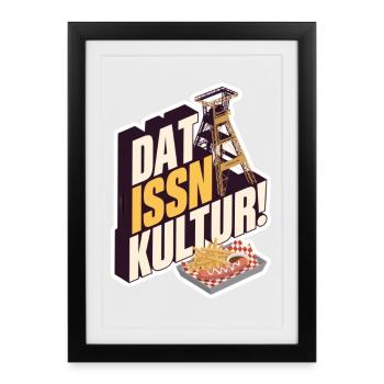 Dat Issn Kultur - Currywurst - Gerahmtes Poster (27 × 37 cm) - Schwarz - Vorne