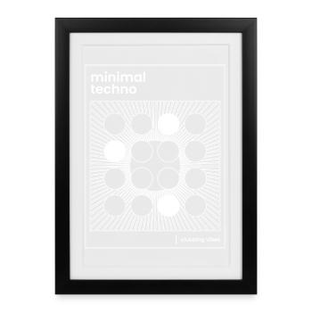 Minimal Techno Poster Design - Framed poster (27 × 37 cm) - black - Front