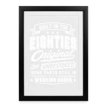 Drôle de design vintage années 80 construit dans le... - Affiche encadrée (27 × 37 cm) - noir - Devant
