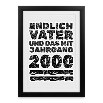 Geboren 2000 - Gerahmtes Poster (27 × 37 cm) - Schwarz - Vorne