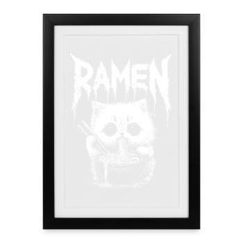 Ramen Cat Logo Print - Framed poster (27 × 37 cm) - black - Front