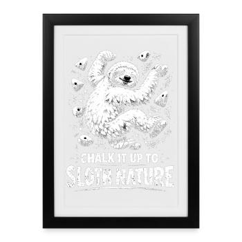 Sloth Bouldering – Chalk It Up Design - Framed poster (27 × 37 cm) - black - Front