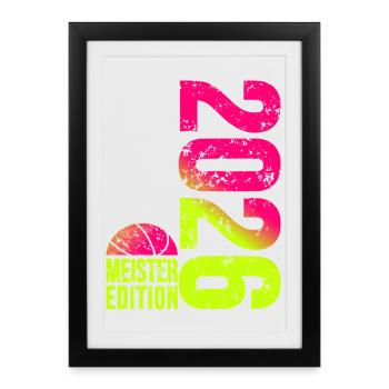 Basketball Master Edition 2026 in lime pink - Framed poster (27 × 37 cm) - black - Front