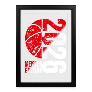 Basketball Master Edition 2026 in red and white - Framed poster (27 × 37 cm) - black - Front