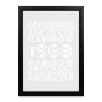 Arc-en-ciel 1968 - Affiche encadrée (27 × 37 cm) - noir - Devant