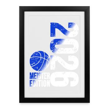 Basketball Master Shirt 2026, blue white - Framed poster (27 × 37 cm) - black - Front
