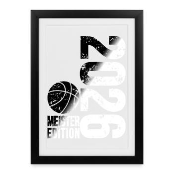 Basketball Master Shirt 2026, black and white - Framed poster (27 × 37 cm) - black - Front