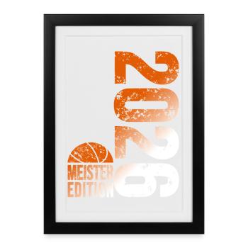 Maillot de champion de basket-ball 2026, orange blanc - Affiche encadrée (27 × 37 cm) - noir - Devant